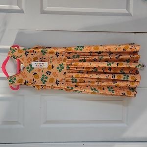 NWT Dot Dot Smile Peach with spotted lemons and flowers Tank Top Twirl Dress